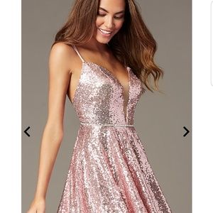 Prom Girl Pink Sequin Homecoming Dress